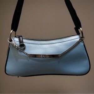 Rare & Authentic Vintage Christian Dior x Galliano Blue Hardcore Shoulder Bag